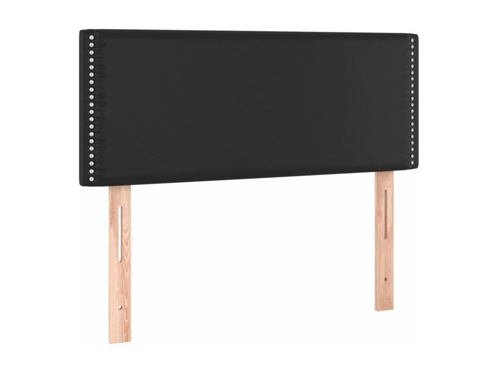 Faux Leather Slatted Bed Base 120 x 190 cm - Black