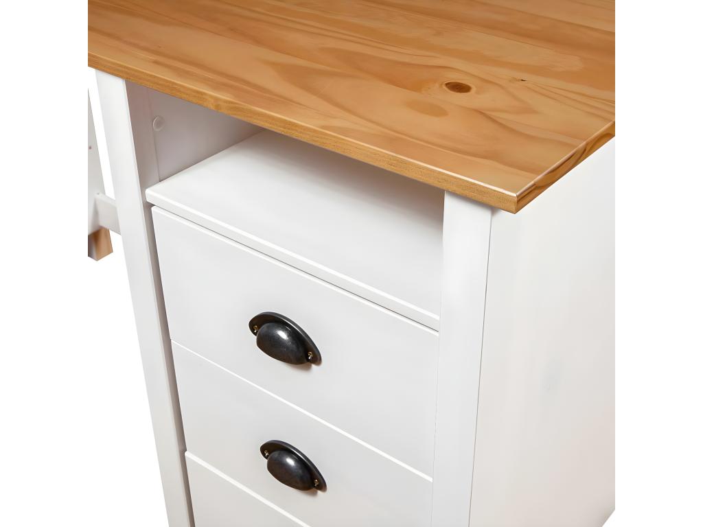Solid Pine Wood Home Furniture 120 x 50 x 74 cm - White