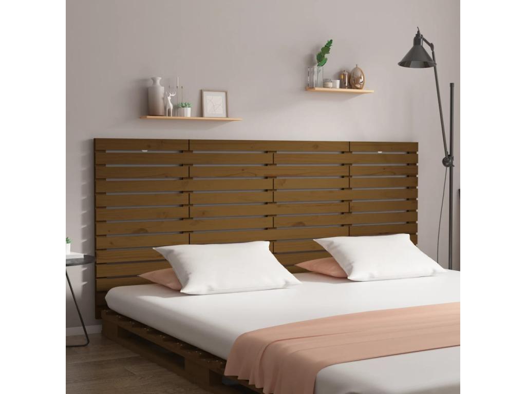 Solid Pine Wood Headboard 206 x 3 x 91.5 cm - Brown