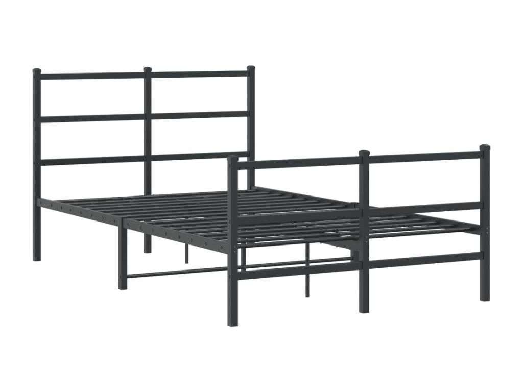 Metal Bed Frame 120 x 190 cm - Black