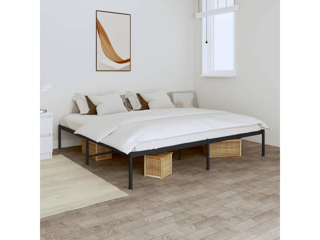 Metal Bed Frame 180 x 200 cm - Black