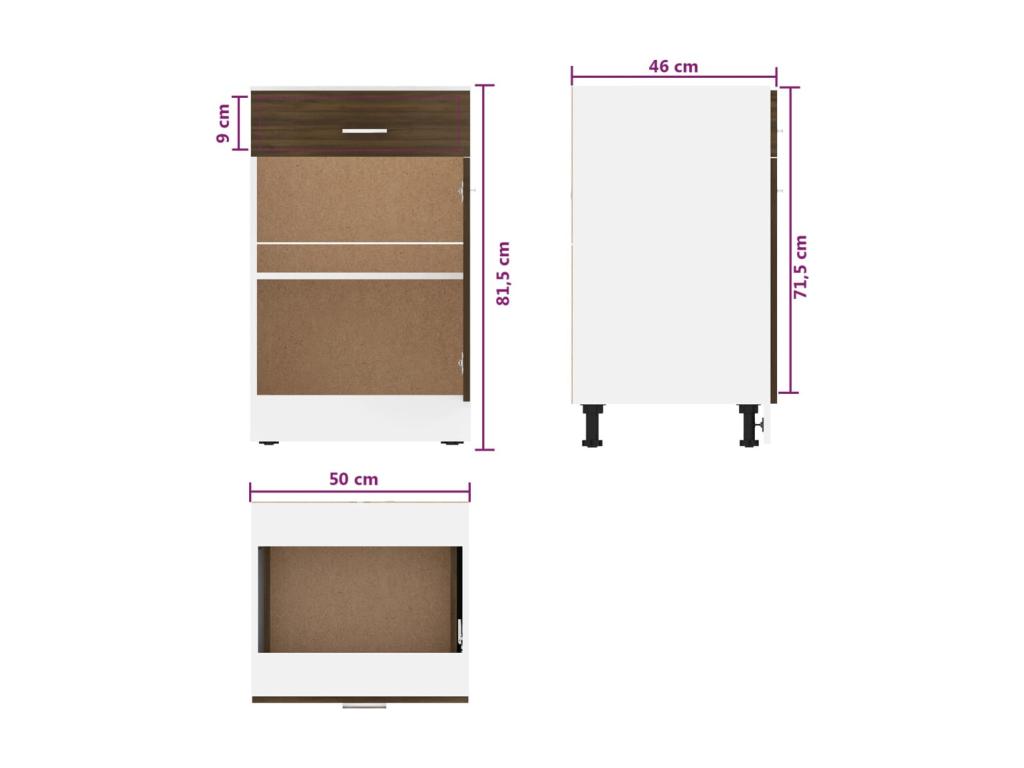 Wardrobe 50 x 46 x 81.5 cm - Brown