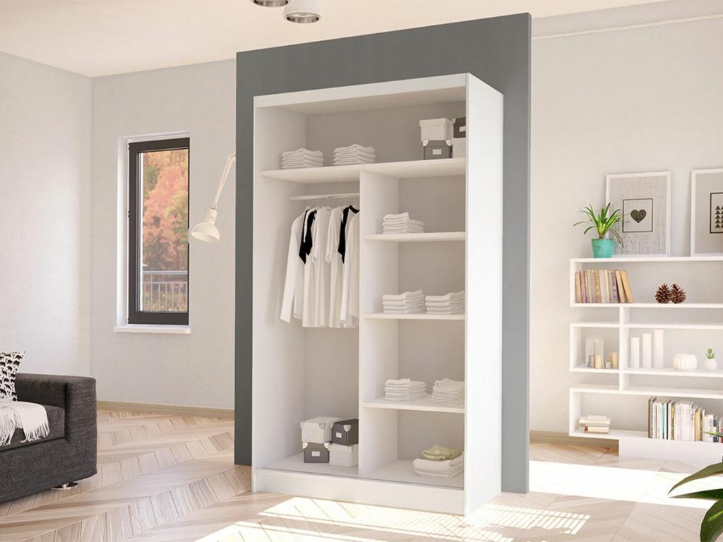 Wardrobe 200 x 100 x 58 cm - White