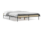 Metal Bed Frame 135 x 190 cm - Brown