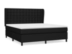 Fabric Slatted Bed Base 180 x 200 cm - Black