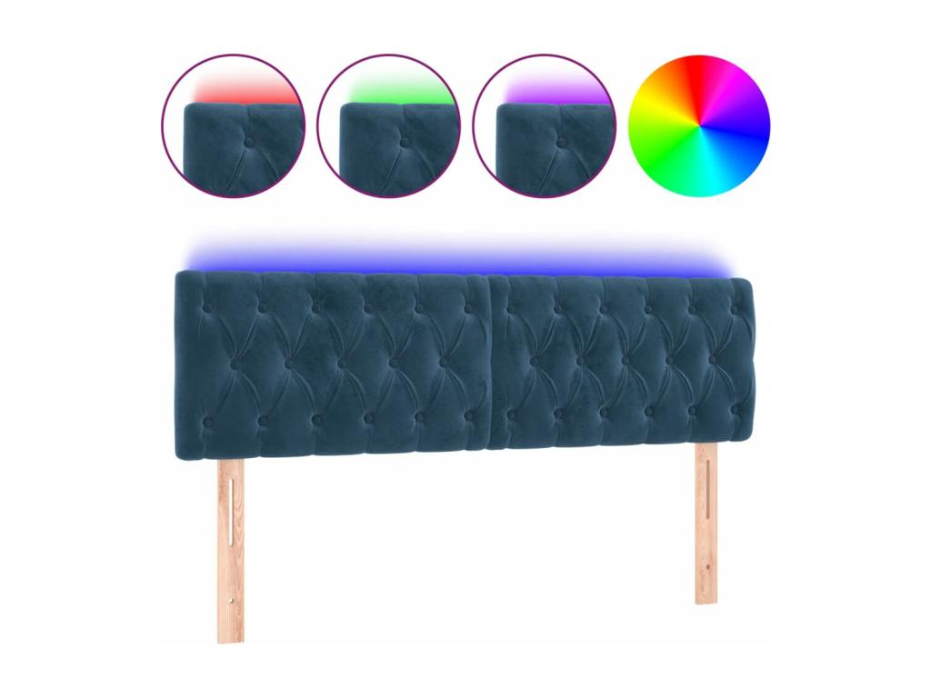 Velvet Headboard - Blue - 597028