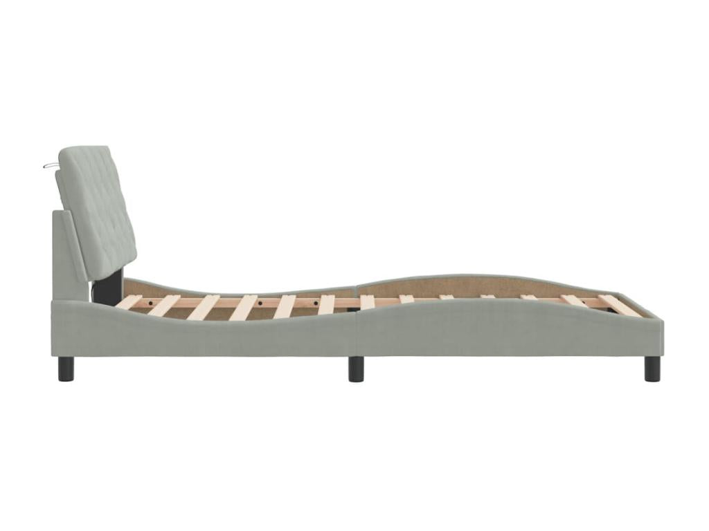 Velvet Bed Frame 100 x 200 - Gray