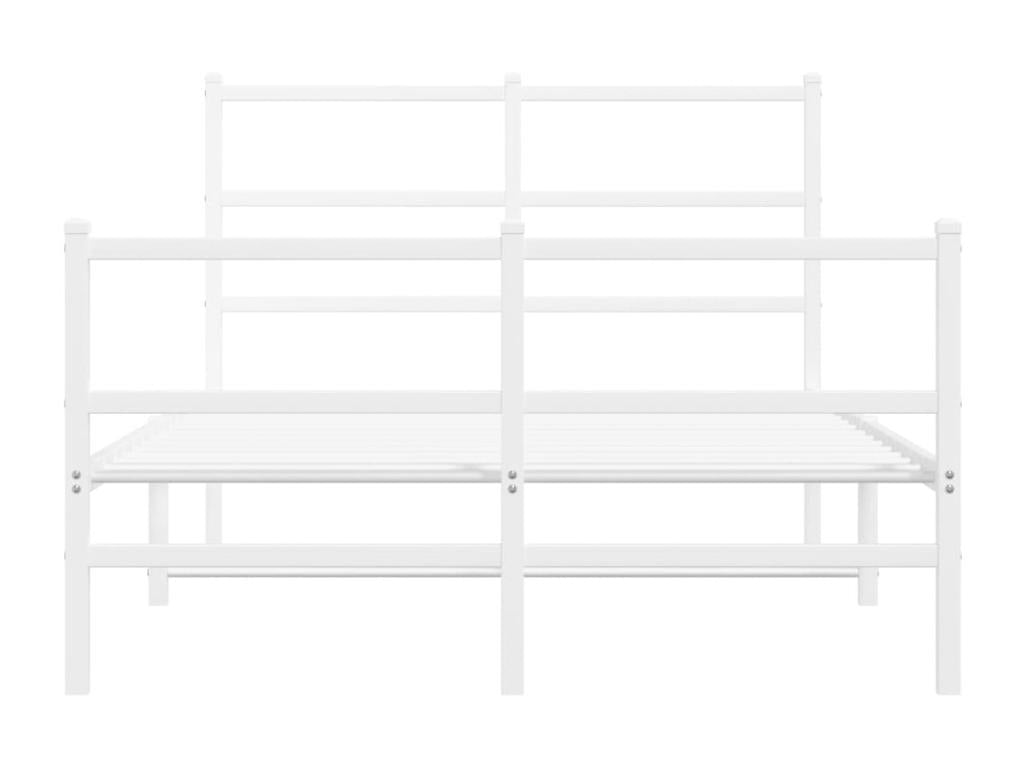 Metal Bed Frame 120 x 190 cm - White