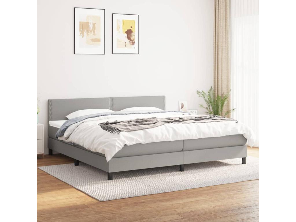 Fabric Slatted Bed Base 200 x 200 - Gray