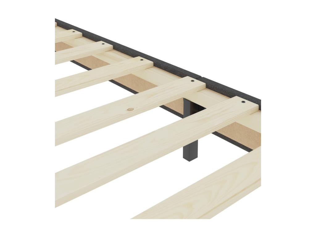 Fabric Slatted Bed Base 200 x 200 cm - Gray