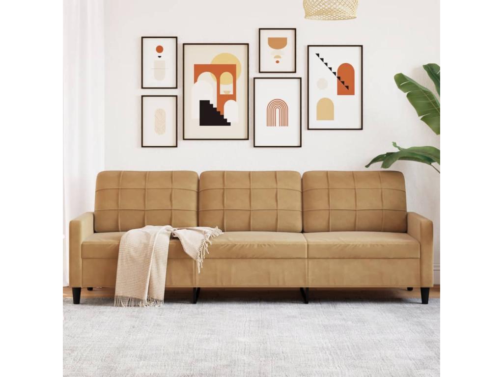Velvet Sofa - Brown