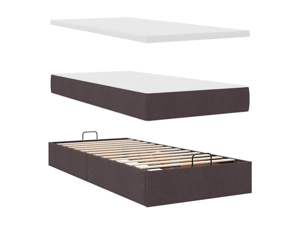 Fabric Bed Frame 90 x 200 cm - Brown