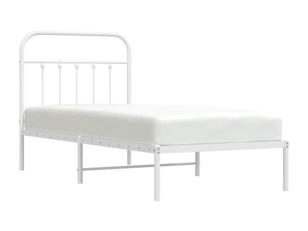 Metal Headboard 90 x 190 cm - White